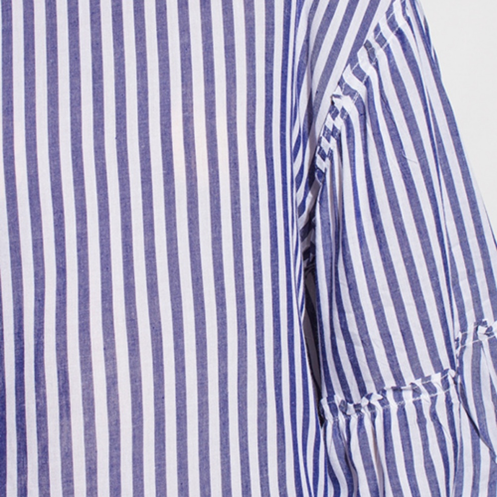 Navy Striped Bell Sleeve Boho Top - Picture 6 of 6